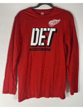 Fanatics NHL Detroit Red Wings T Shirt Long Sleeve Size M